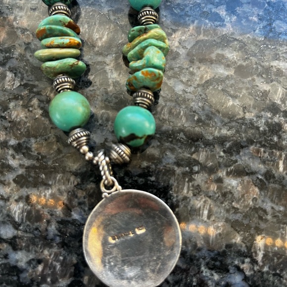 Vintage Barse Turquoise sterling silver necklace with turquoise Pendant - Picture 3 of 5